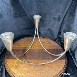 Duchin Creation Sterling Silver Weighted 3 Arm Triple Candle Holder